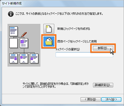 トップページの指定